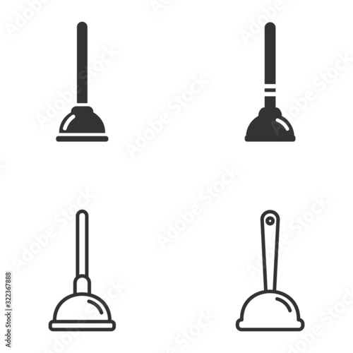 Plunger icon template color editable. Cleaning Plunger symbol logo vector sign isolated on white background illustration for graphic and web design.