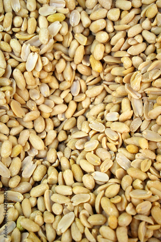 raw peeled peanuts on the farmer's market