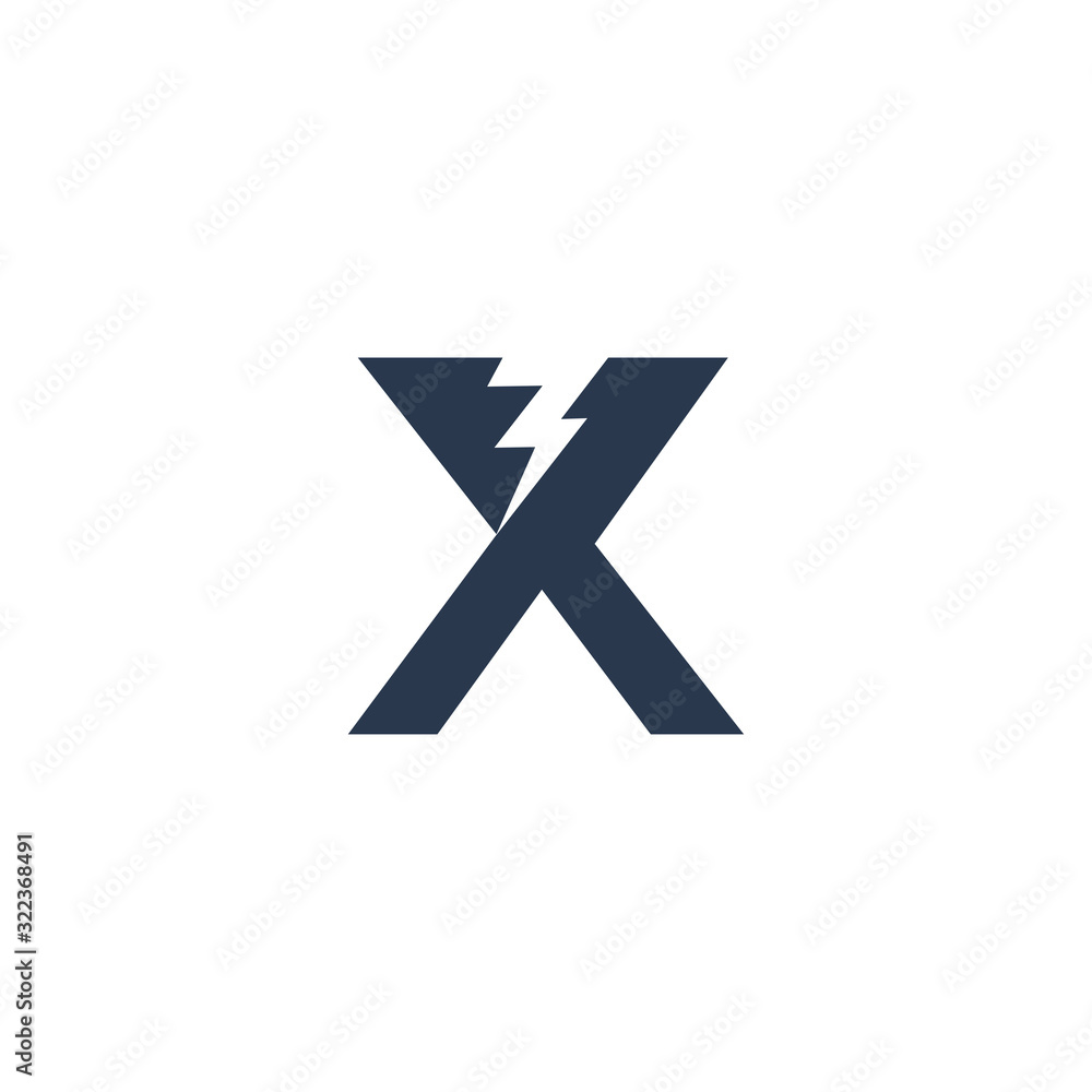 Logo Design Concept with initial letter and Thunder Flash Light Icon Logo Design Concept with initial letter and Thunder Flash Light Icon