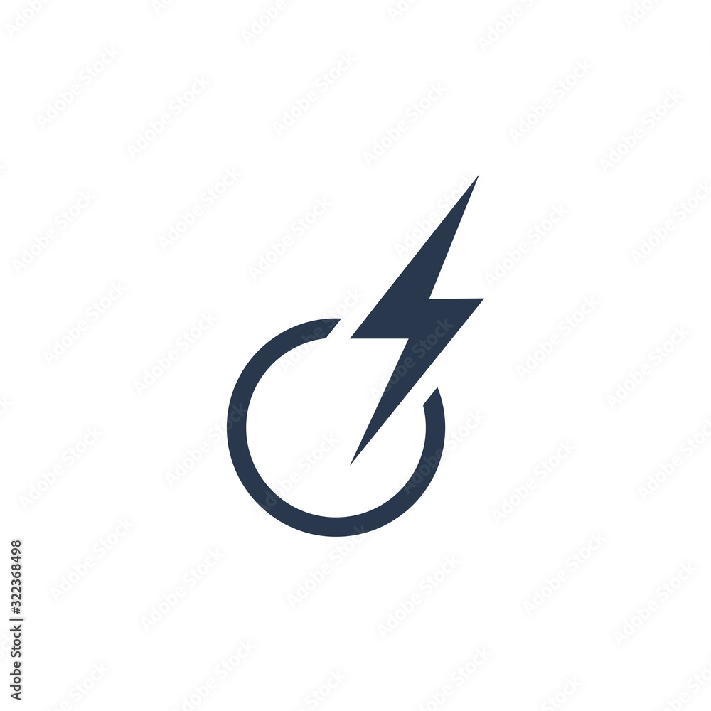 Logo Design Concept with initial letter and Thunder Flash Light Icon Logo Design Concept with initial letter and Thunder Flash Light Icon