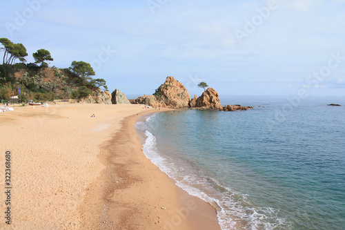 The amazing Mar Menuda  sandy beach in Tossa de Mar  Costa Brava  Catalonia  Spain