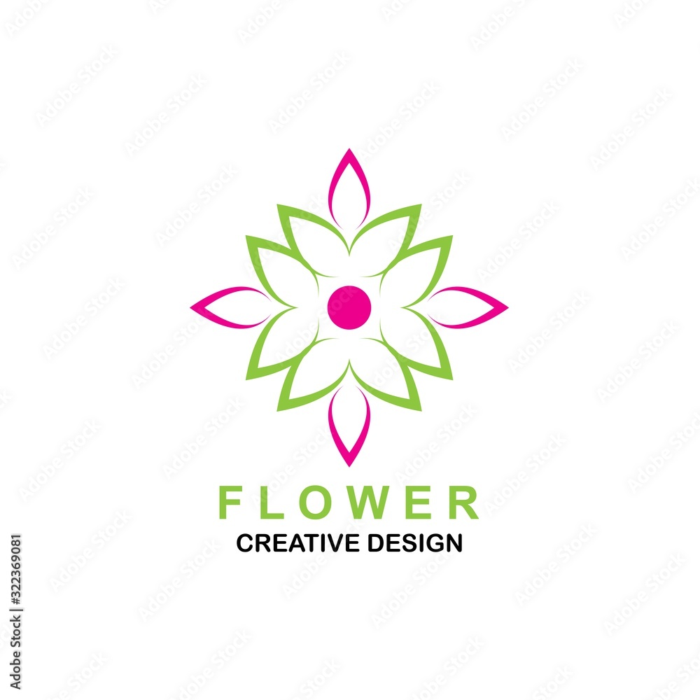 Beauty flowers icon logo design Template Vector Beauty flowers icon logo design Template Vector