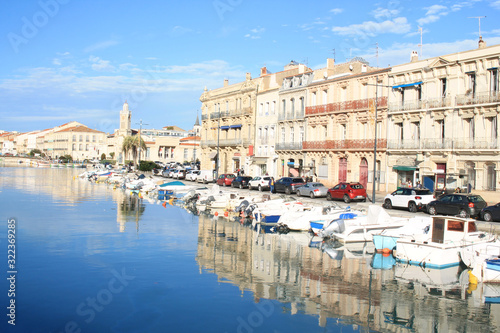 Beautiful Consular palace and the royal channel in Sete, Herault, France