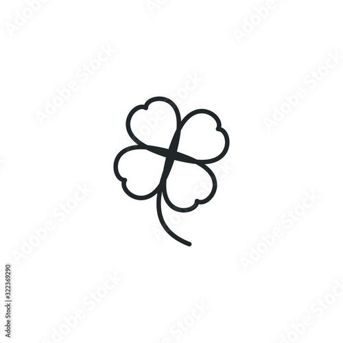 Four leaf clover icon template color editable. leaf clover symbol logo vector sign isolated on white background illustration for graphic and web design.