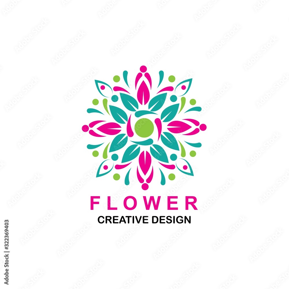 Beauty flowers icon logo design Template Vector Beauty flowers icon logo design Template Vector