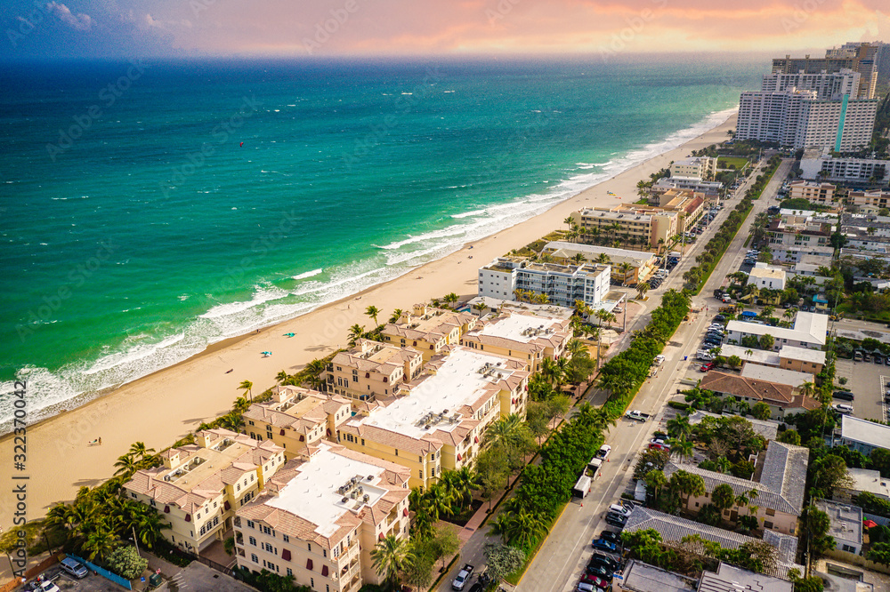 Aerial of Florida Beach Fort Lauderdale