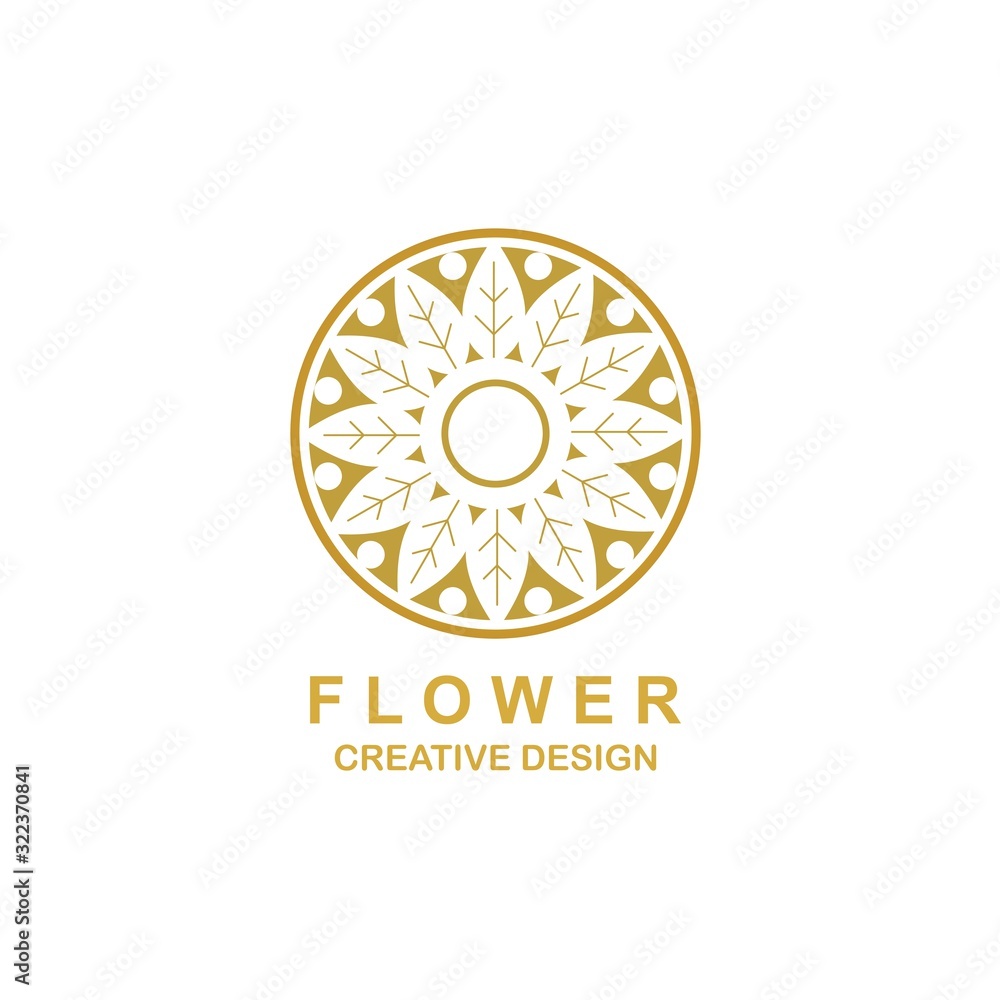 Fototapeta premium Creative Flower Concept Logo Design Template