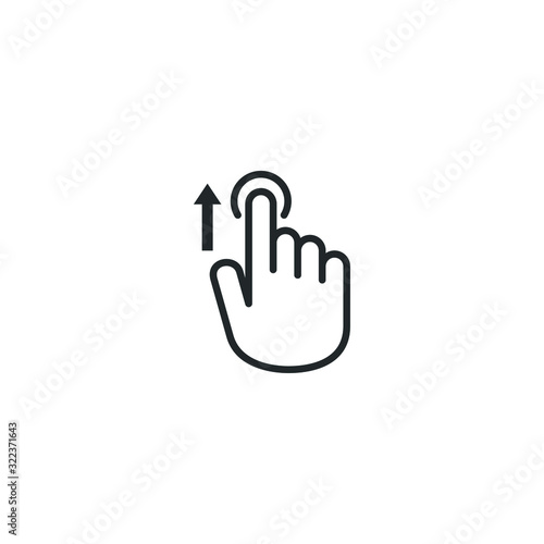 Swipe up icon for social media stories, scroll pictogram template color editable. Arrow up logo for blogger symbol vector sign isolated on white background illustration for graphic and web design.