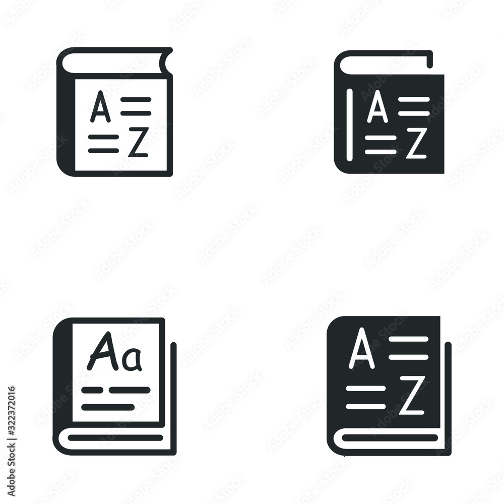 Vocabulary icon template color editable. Book glossary symbol logo vector sign isolated on white background illustration for graphic and web design. Vocabulary icon template color editable. Book glossary symbol logo vector sign isolated on white background illustration for graphic and web design.