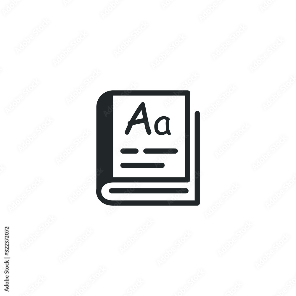 Vocabulary icon template color editable. Book glossary symbol logo vector sign isolated on white background illustration for graphic and web design. Vocabulary icon template color editable. Book glossary symbol logo vector sign isolated on white background illustration for graphic and web design.