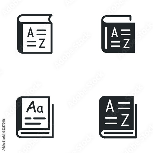 Vocabulary icon template color editable. Book glossary symbol logo vector sign isolated on white background illustration for graphic and web design.
