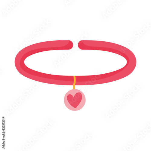 collar with medal heart accessory for pets