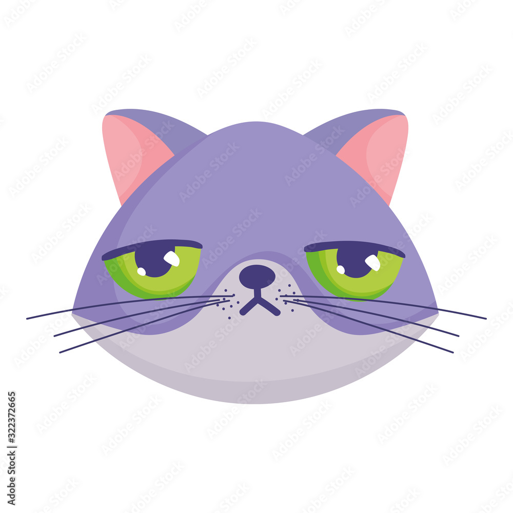 Obraz cranky cat face cartoon character pets
