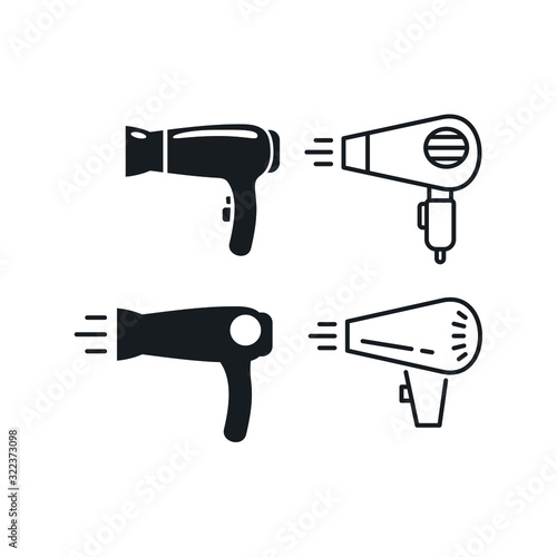hairdryer icon template color editable. hair dryer symbol logo vector sign isolated on white background illustration for graphic and web design.