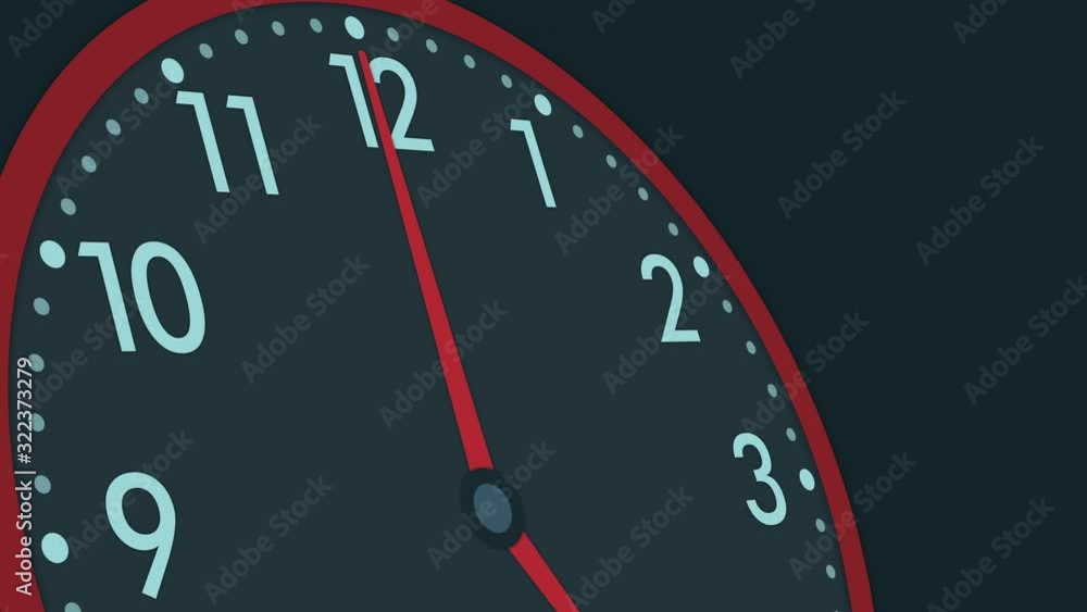 close up view of an analog clock, timelapse, seamless loop, flat style close up view of an analog clock, timelapse, seamless loop, flat style