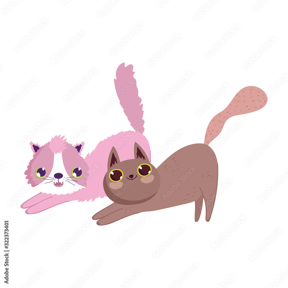 cute cats stretching feline cartoon pets cute cats stretching feline cartoon pets