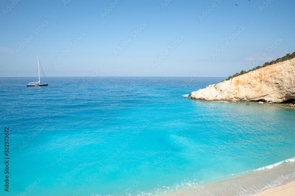 Beautiful view of the turquoise beach.