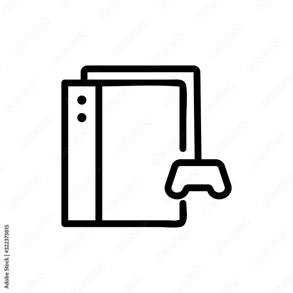 Game console icon vector. Thin line sign. Isolated contour symbol illustration Game console icon vector. Thin line sign. Isolated contour symbol illustration