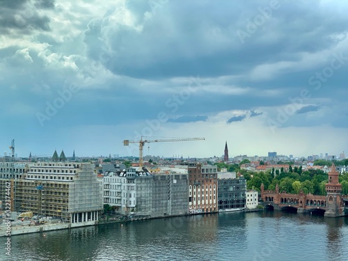 Photography Crane under construction on the Spree River in Berlin
