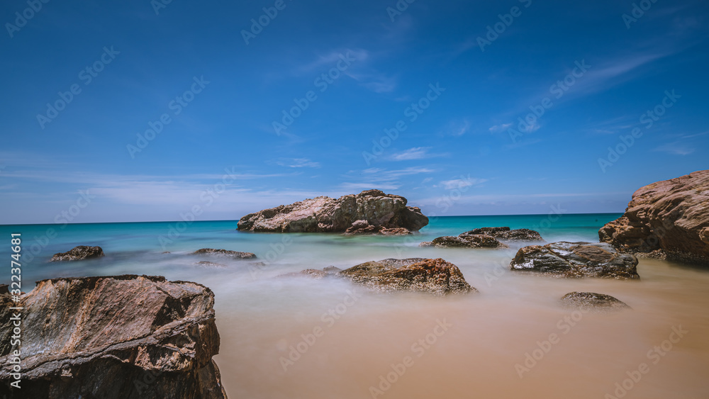 Tranquil Turquoise Sea Stone Scenery