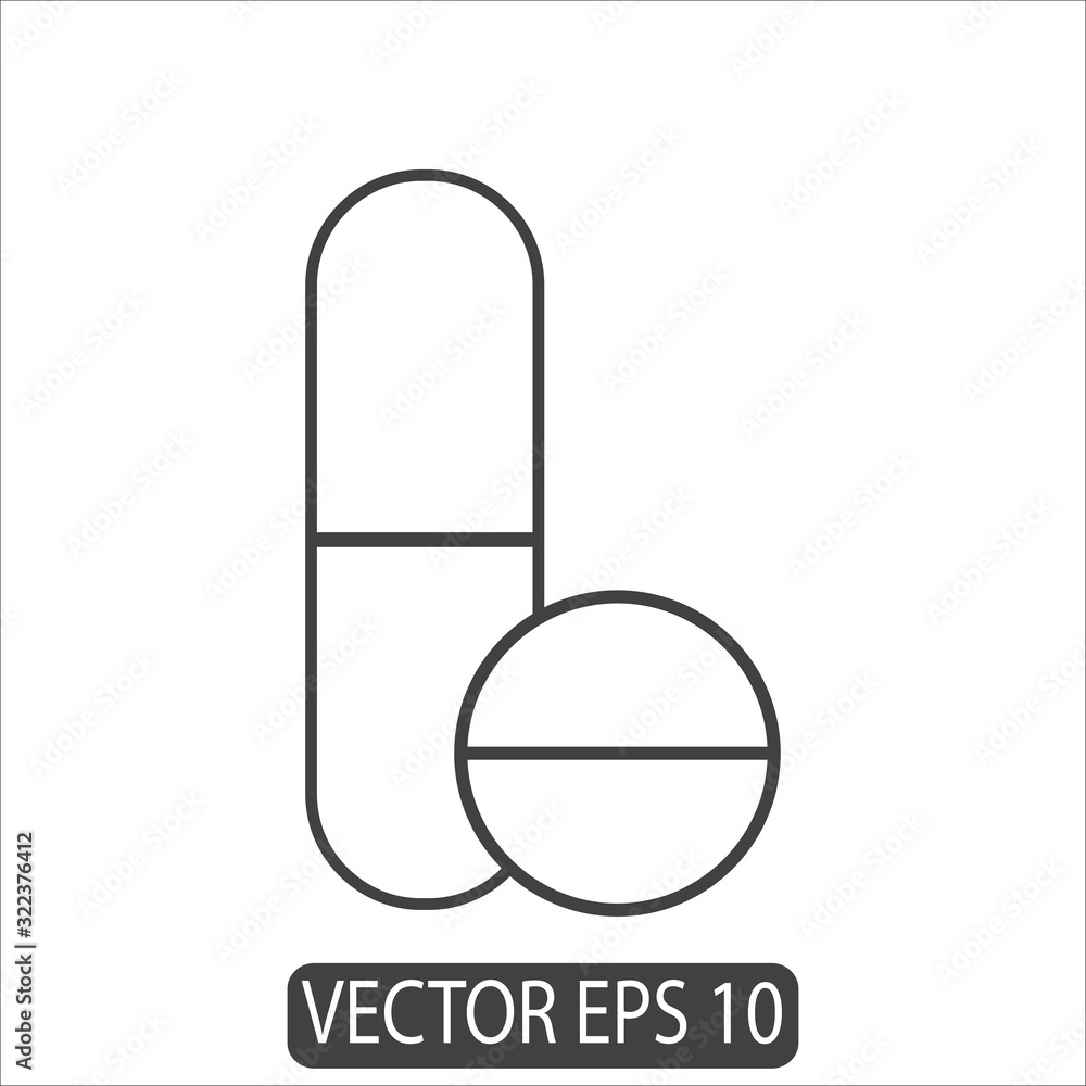 Pills, Capsule Icon, Vector Template Pills, Capsule Icon, Vector Template