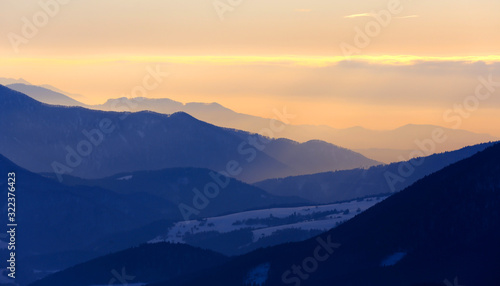 nice evening landscape in mountains