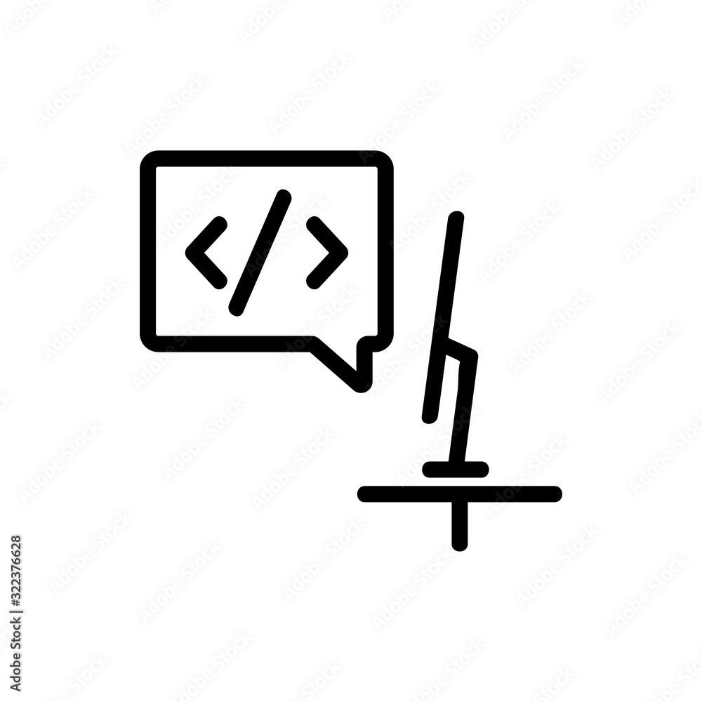 programmer icon vector. Thin line sign. Isolated contour symbol illustration programmer icon vector. Thin line sign. Isolated contour symbol illustration