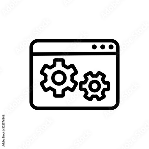 Set up the programming icon vector. Thin line sign. Isolated contour symbol illustration