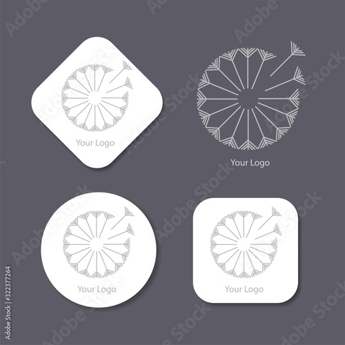 Vector set of trendy blowing dandelion seeds icons or logos for spa studio, cosmetics, fashion, fashion rooms. Sign, label, identity, emblems, template for business brand