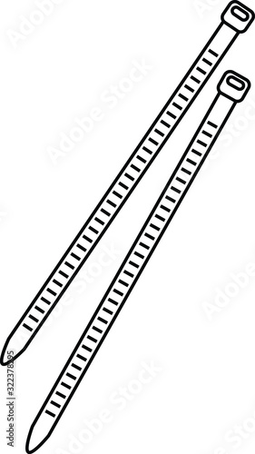Cable ties icon, vector line illustration