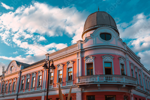 Cityscape of main street in Brcko, Bosnia and Herzegovina photo