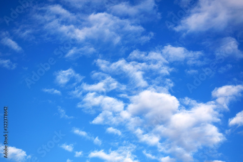 Blue sky with white cloud. Nature background weather in Egypt