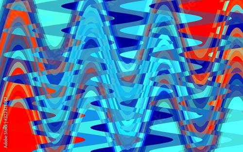 Blue red diamond abstract background with colorful lines