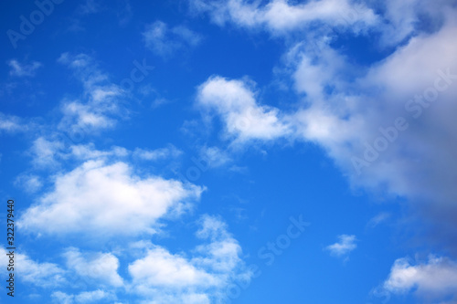 White clouds on a beautiful blue sky background weather in Egypt