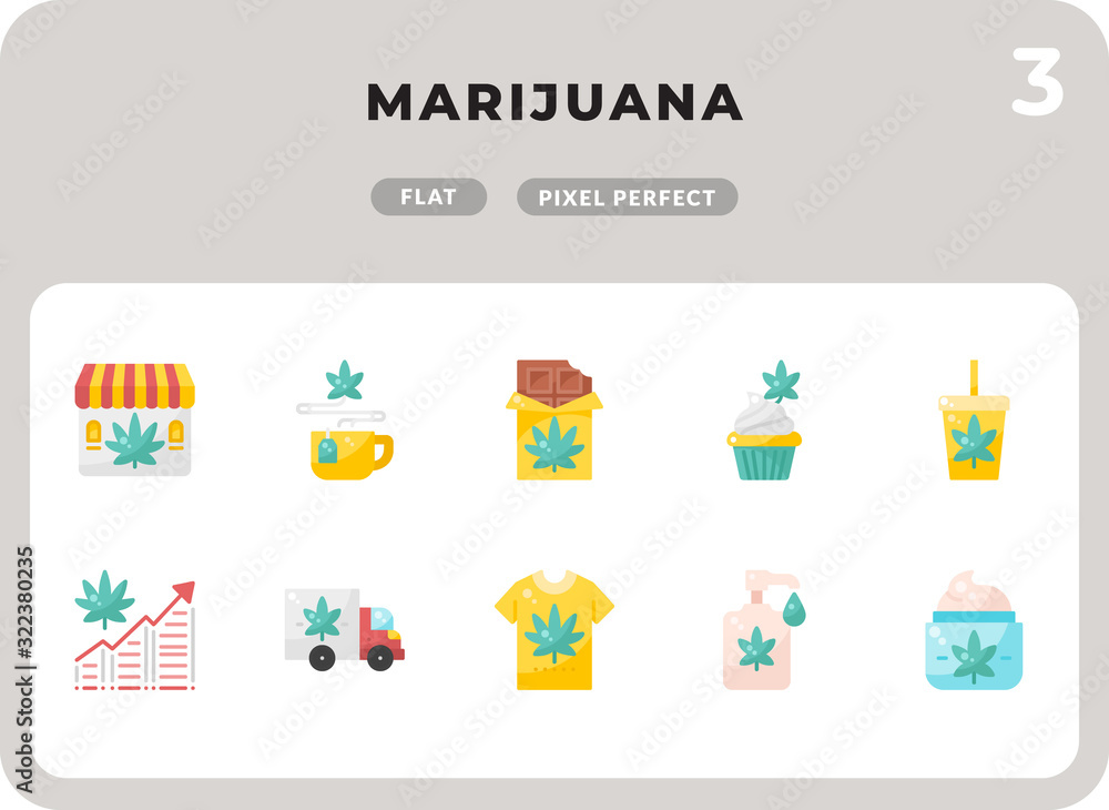 Marijuana Flat Icons Pack for UI. Pixel perfect thin line vector icon set for web design and website application. Marijuana Flat Icons Pack for UI. Pixel perfect thin line vector icon set for web design and website application.