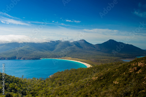 Freycinet national park, Tasmania, Australia, March 2019: Spectacular wineglass bay photo