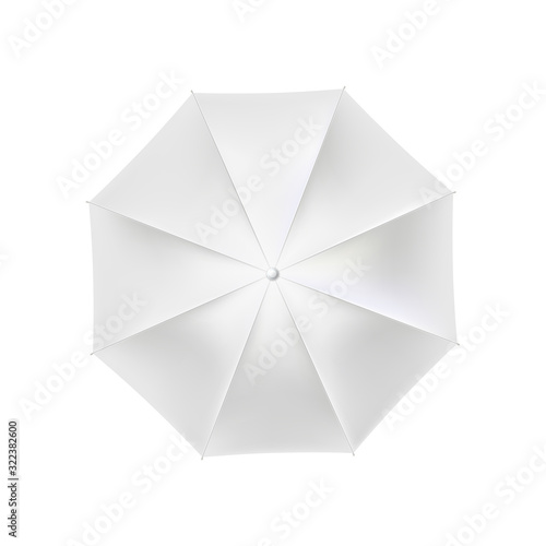 White open umbrella on a white background, blank for design, vector illustration.