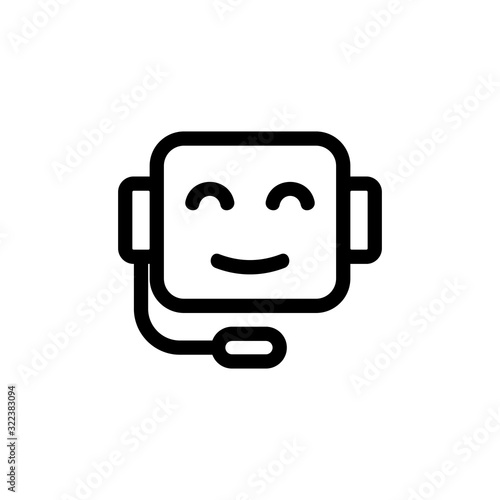 Chat bot icon vector. Thin line sign. Isolated contour symbol illustration