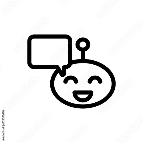 Chat bot icon vector. Thin line sign. Isolated contour symbol illustration