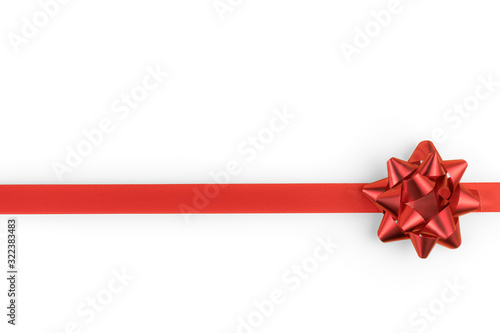 Red decorative bow and ribb...