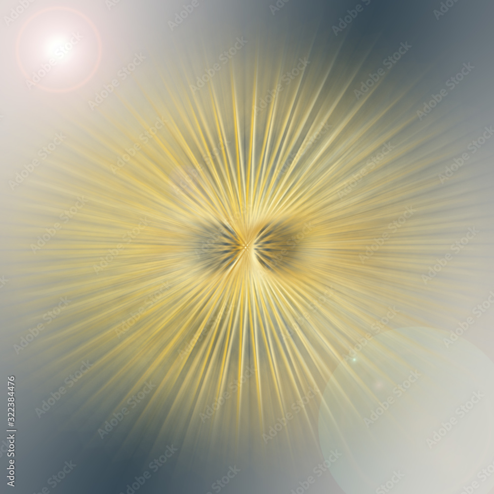 An abstract golden colored burst shape background image. An abstract golden colored burst shape background image.