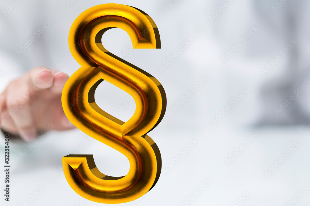 paragraph law sign digital in hand 3D paragraph law sign digital in hand 3D