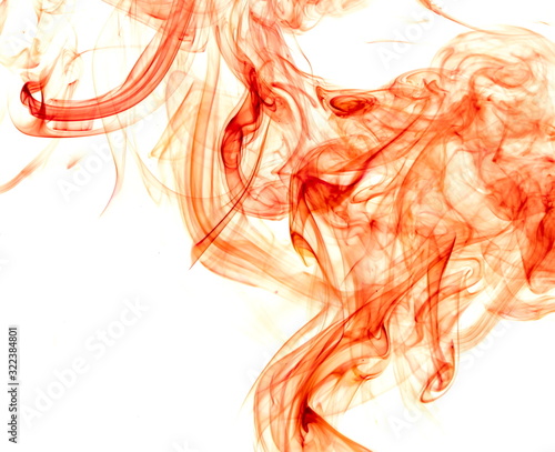 Red smoke on white background