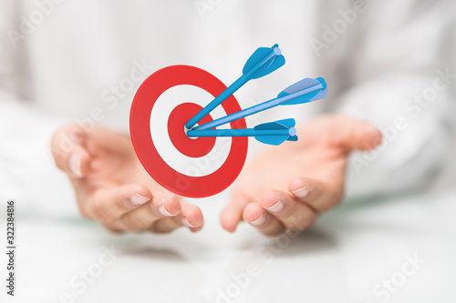 Marketing And Communication Success Concept dart.