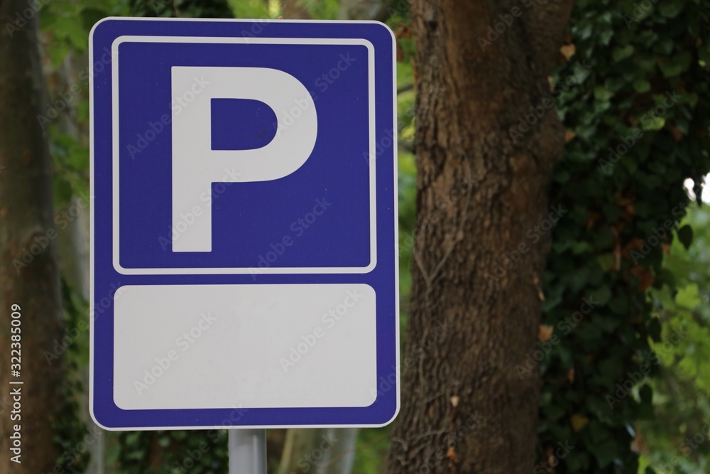 Parking traffic sign. Room for text Parking traffic sign. Room for text