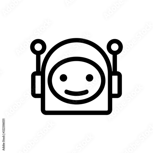 Chat bot icon vector. Thin line sign. Isolated contour symbol illustration