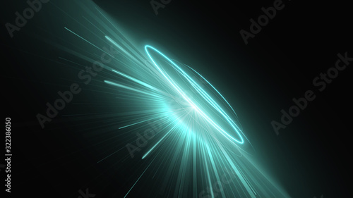Light effect vector shining green spark background