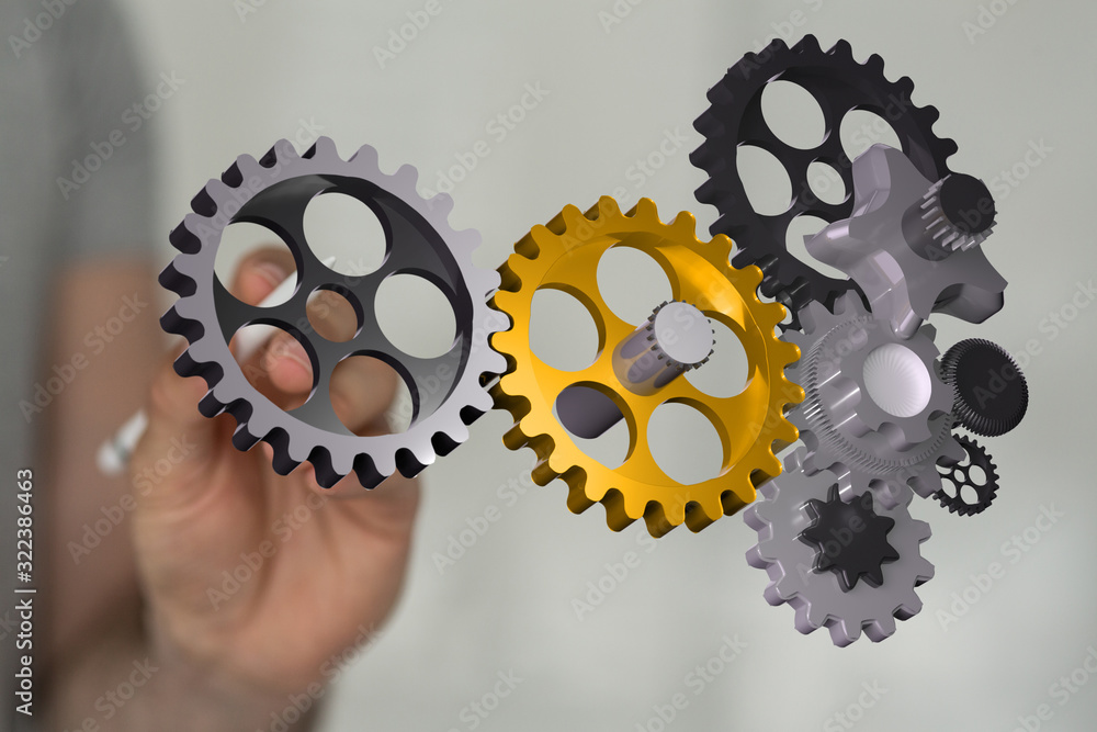 Gear With Success Concept digital.