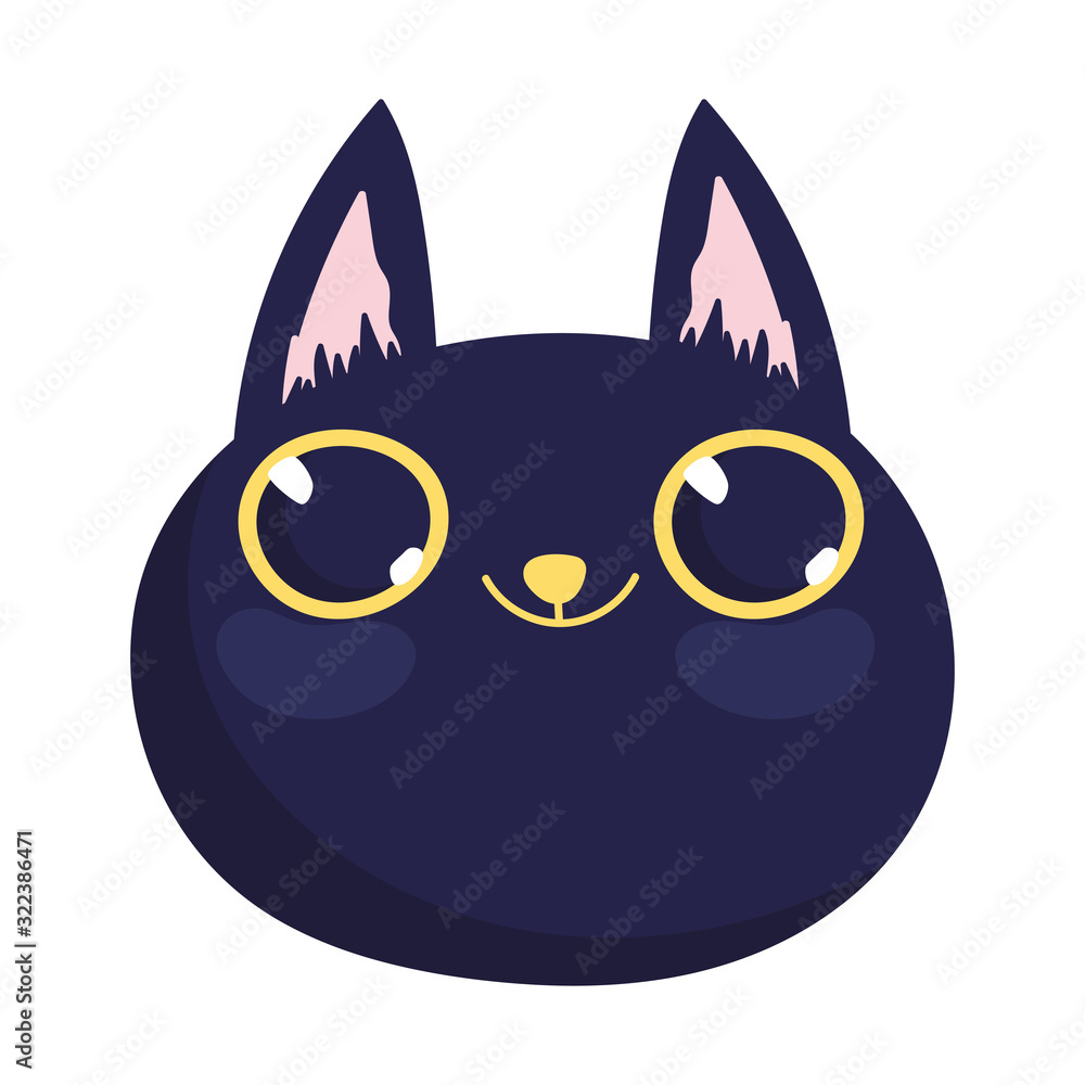 black cat face cartoon character pets black cat face cartoon character pets
