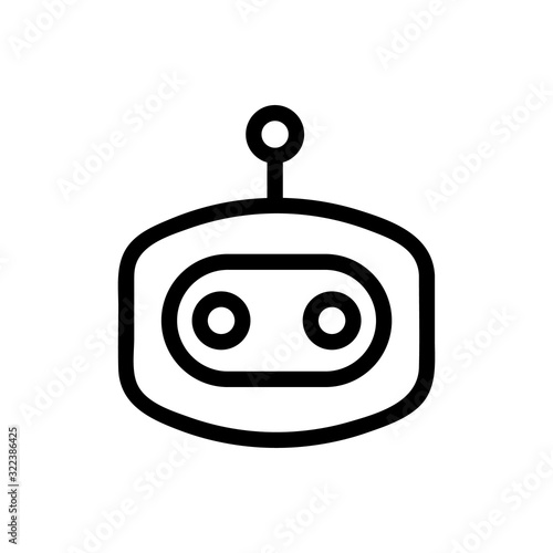 Chat bot icon vector. Thin line sign. Isolated contour symbol illustration